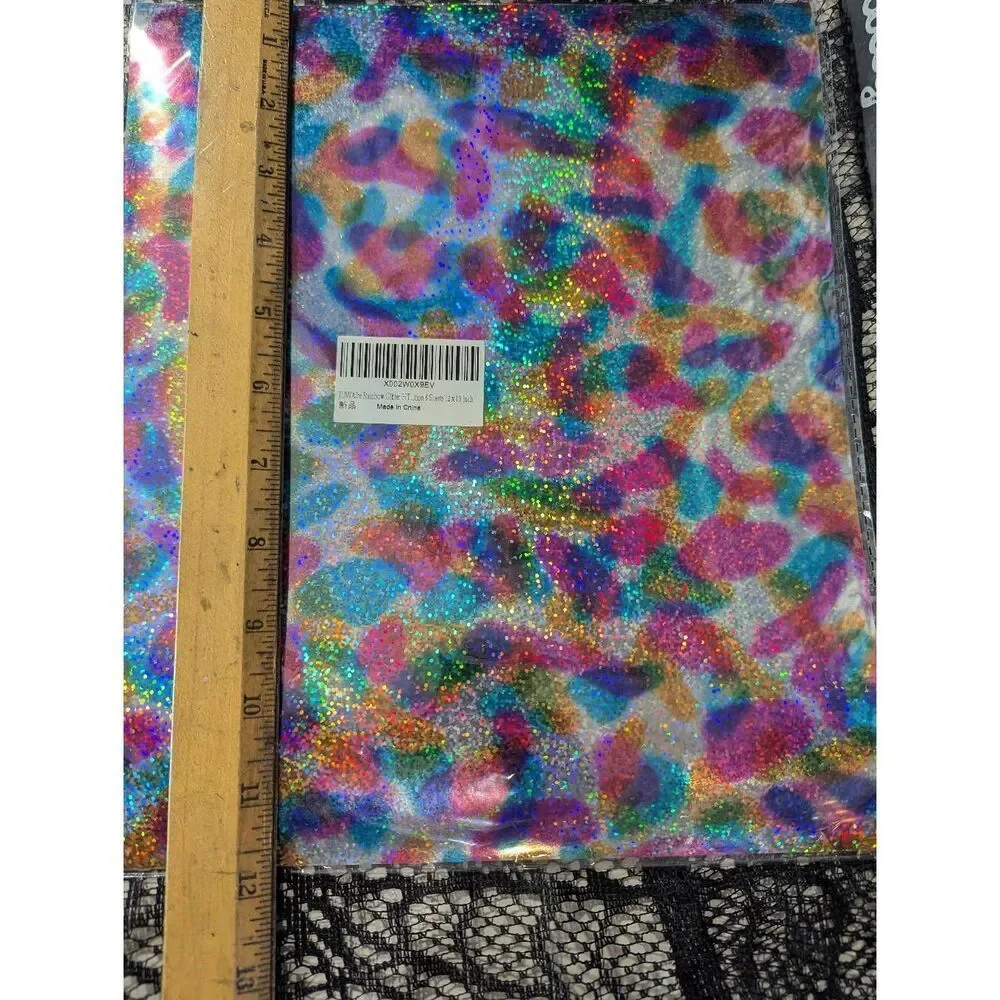 Rainbow Glitter Heat Transfer Vinyl 12x10 in - 6 sheets